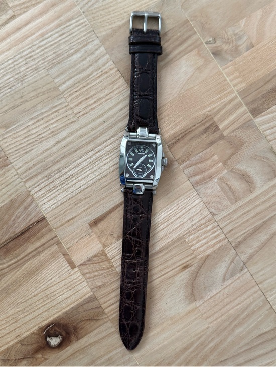 Reactor Fusion Rare Designer Watch Stainless Case Rectangular Dial Leather main image 5